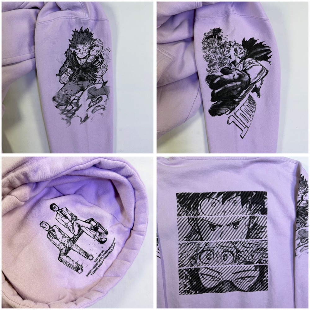 Project Mori My Hero Academia Manga Graphic Hoodie Lavender Purple Medium Rare - Picture 11 of 15